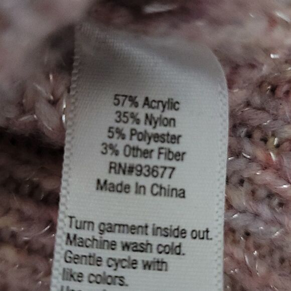 Pink ribbed chunky turtleneck sweater - Picture 4 of 5